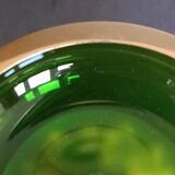 Green crystal and gilt brass bowl by Cristal & Bronze Paris