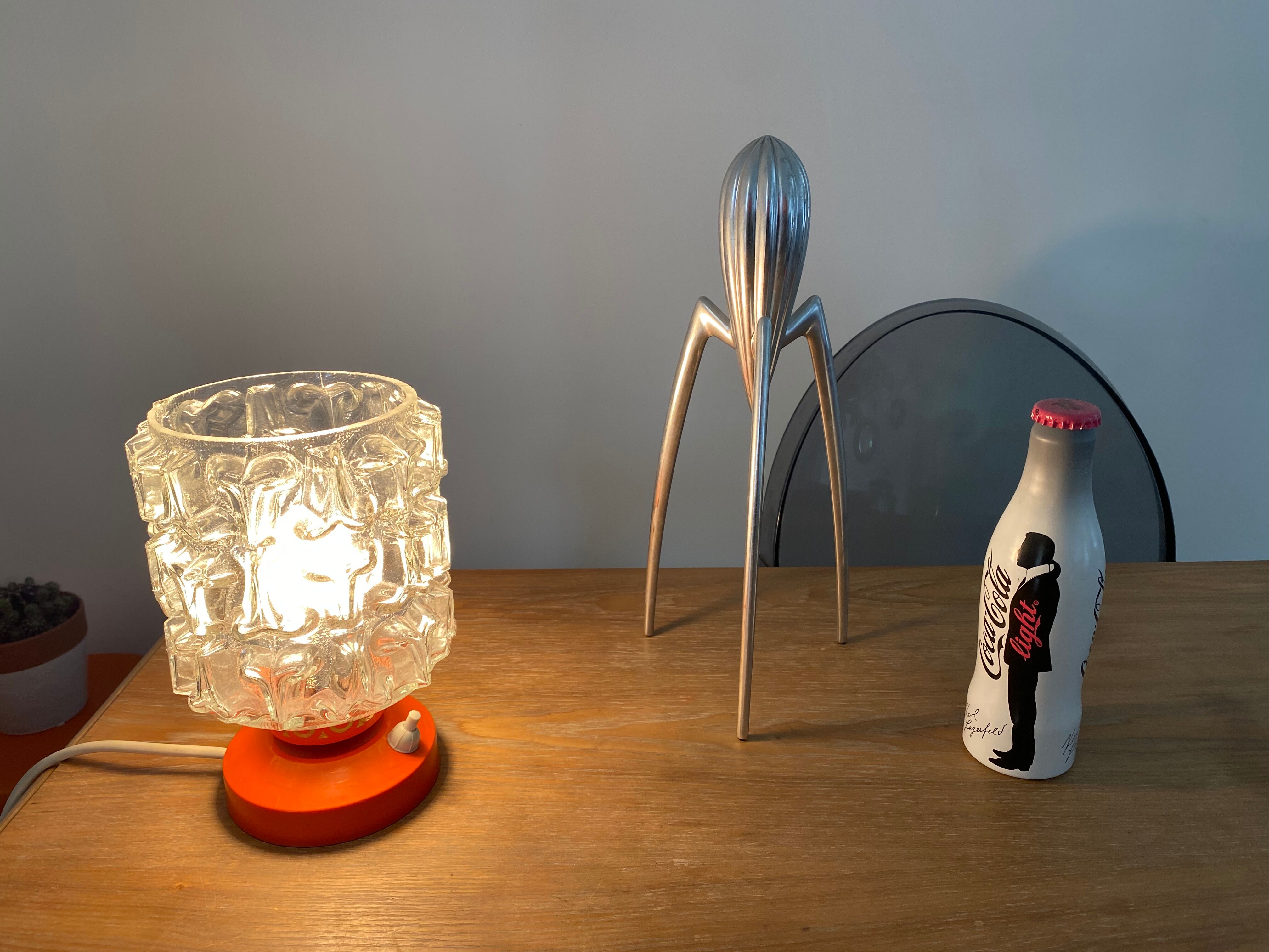 Vintage bedside lamp 70s Graewe orange