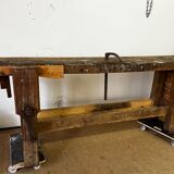 Ancien établi en bois vintage