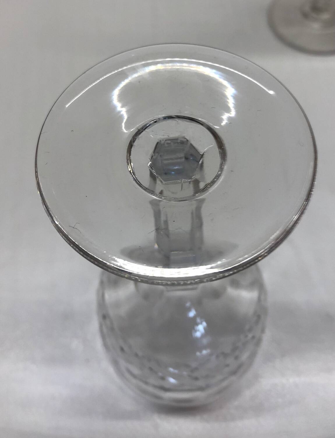 Set of 12 cut crystal stemmed glasses from the Nancy crystal factory, art deco
