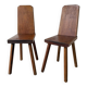 Paire de chaises brutaliste en chêne 1950