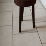 Vintage brutalist wooden stool