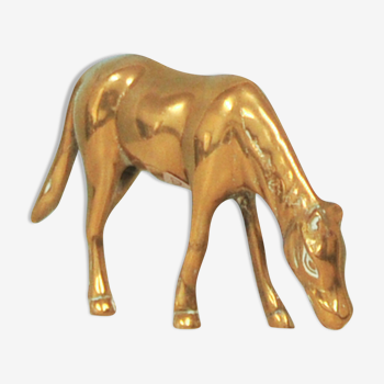 Figurine de poulain en bronze doré
