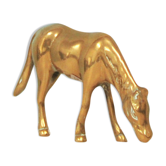 Figurine de poulain en bronze doré