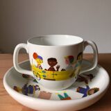 Children's dishes or birth gift Plate and bowl Utan gränser gustavsberg vintage design scan