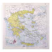 Old map Greece Crete 43x43cm from 1950