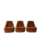 Vintage modular lounge chair trio in cognac velvet - Years