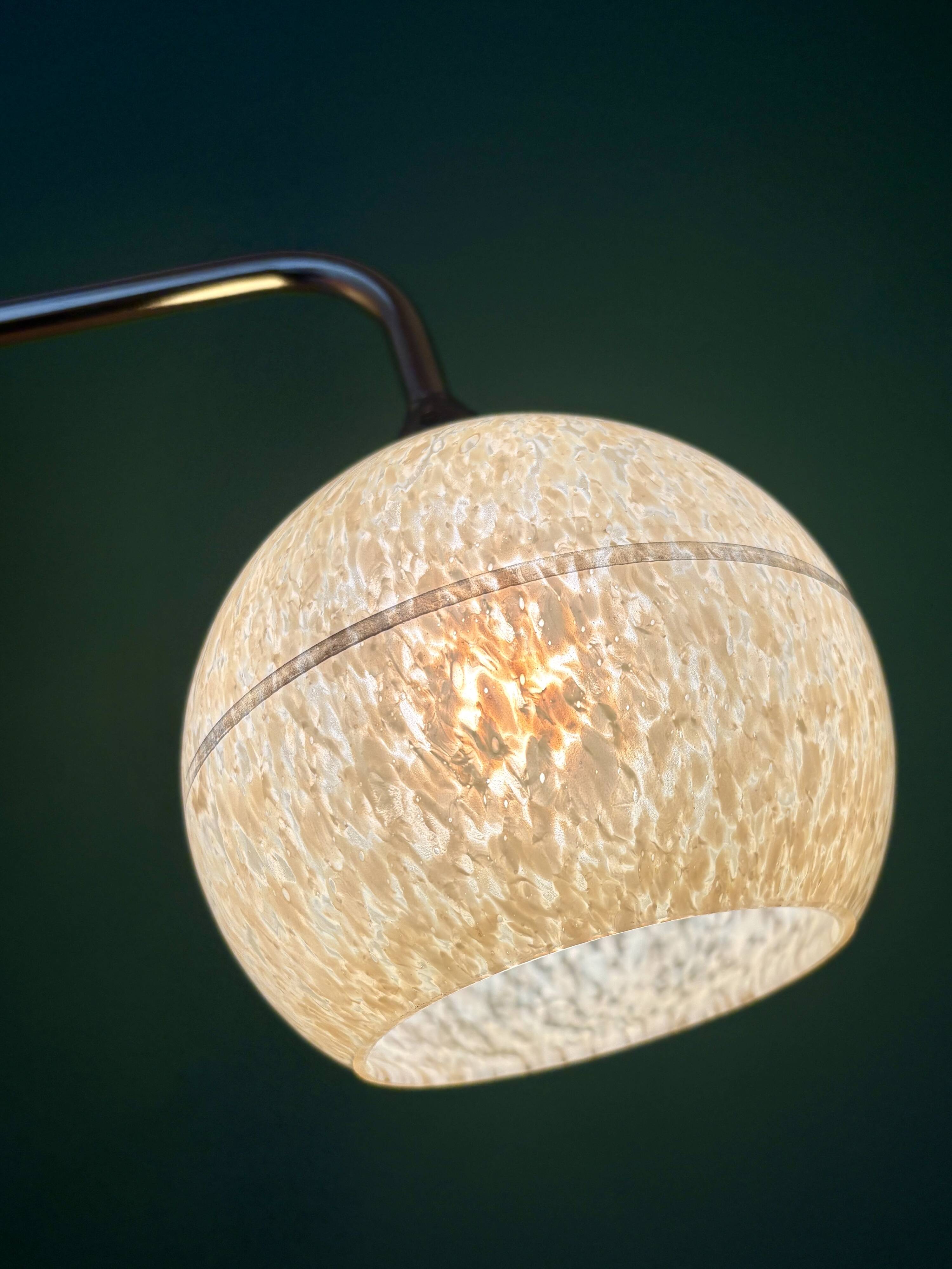 Vintage glass globe wall light in yellow and silver from Clichy.