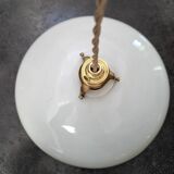 Suspension, Art Deco portable lamp in smooth opaline