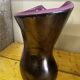 Free-form vase in iridescent black and mauve ceramic, Germany 1960
