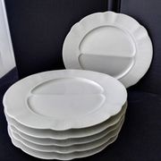 6 pillivuyt white porcelain asparagus plates