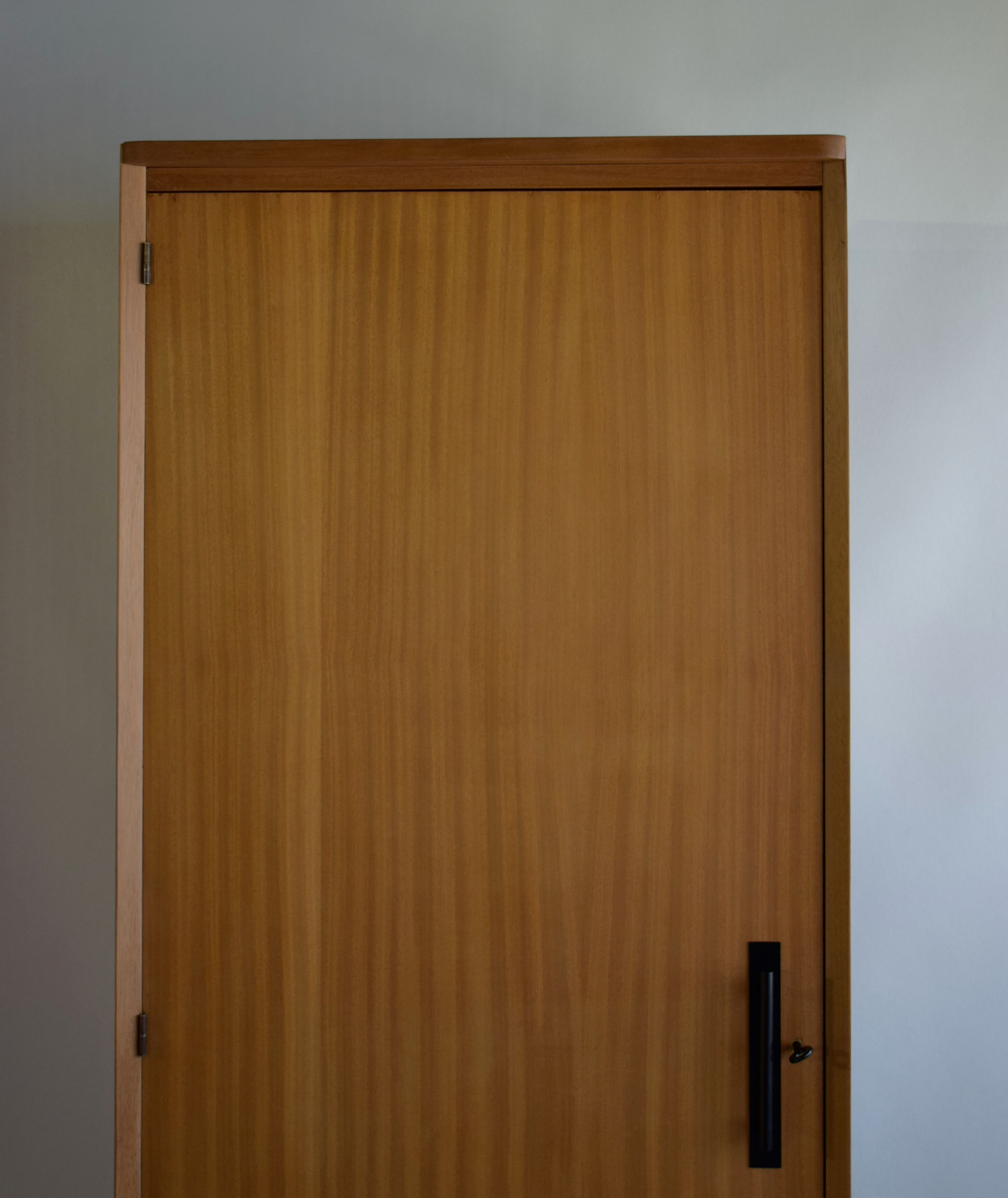 Parisian wardrobe in natural blond mahogany from the 1960s