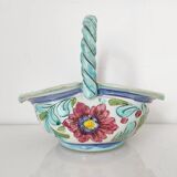 Pocket tray in the shape of a basket in italian ceramic