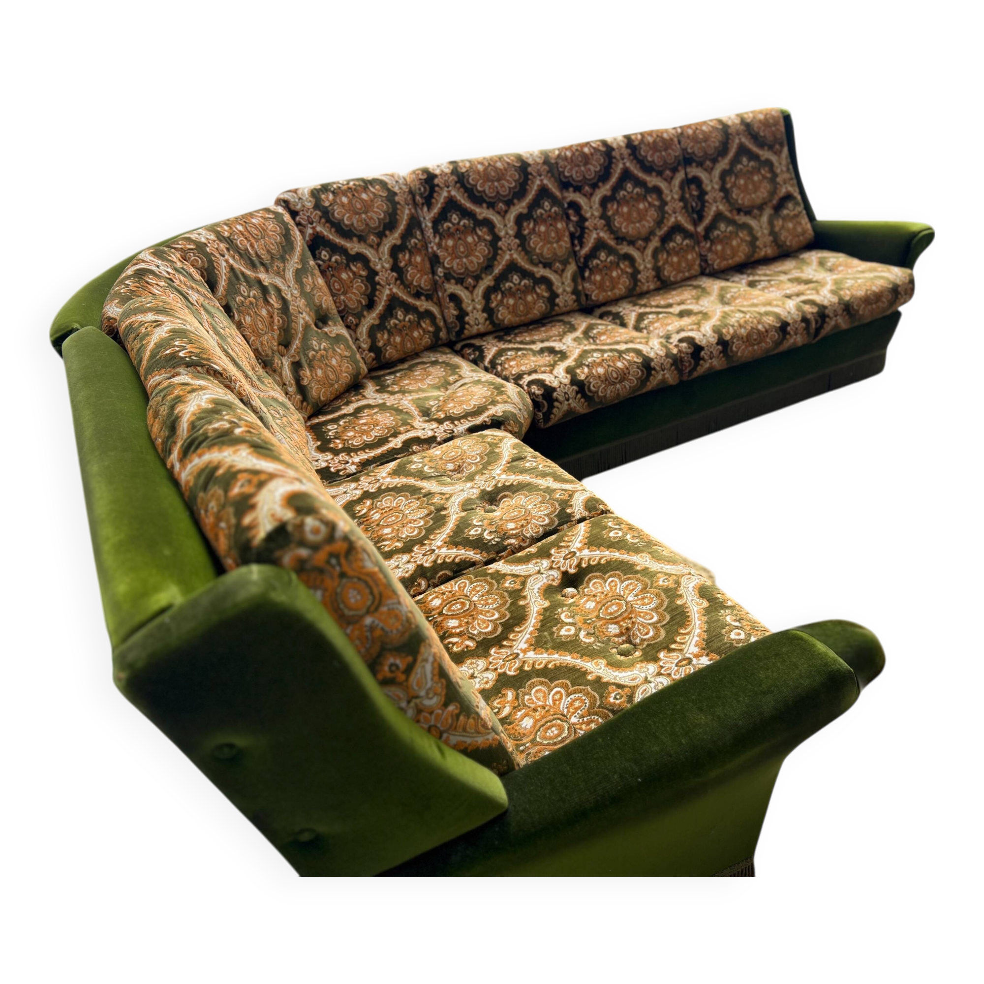 Vintage fringed corner/lounge/sofa seat