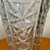 Vintage chiseled glass vase 1960 1970