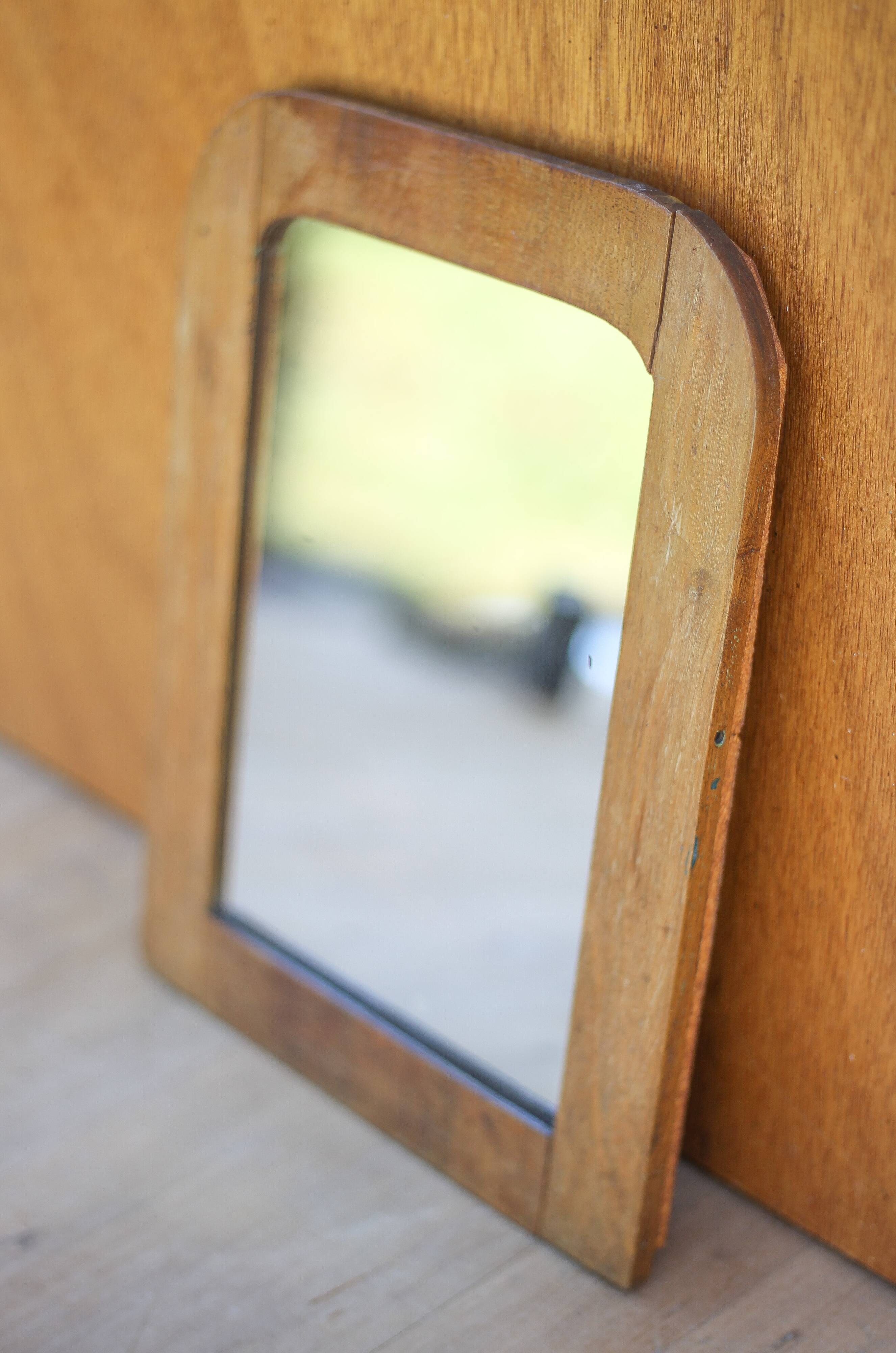 Vintage mirror, wooden mirror, old mirror, table mirror