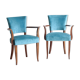 Paire de fauteuils bridge art déco en velours bleu
