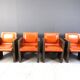 Vintage french armchairs in leather by Maison Vandamme, 1970s