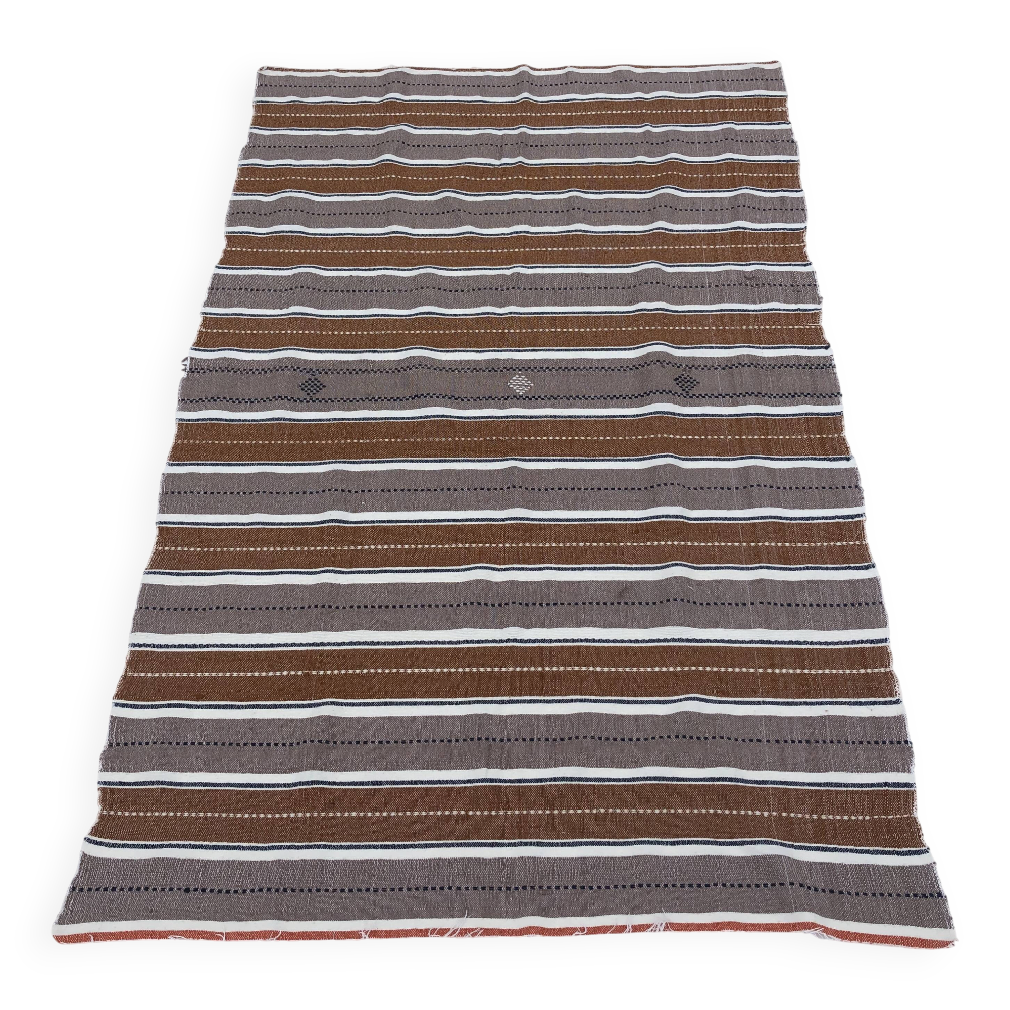 Large Handmade (#1) Striped Vintage Boho Algerian Berber Rug