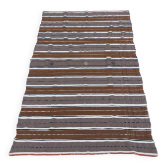 Large Handmade (#1) Striped Vintage Boho Algerian Berber Rug