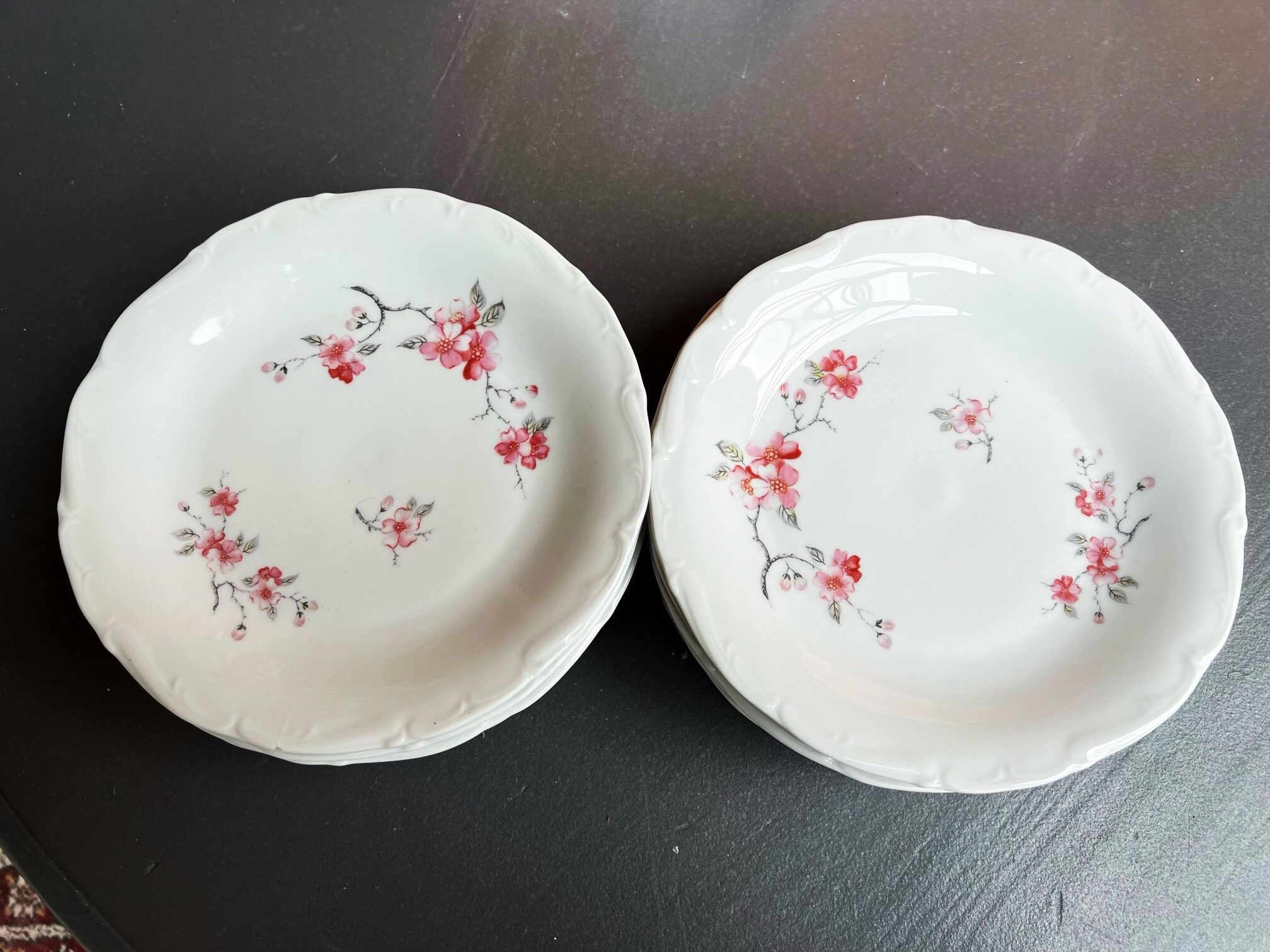 Lot de12 assiettes à dessert en porcelaine de Sologne