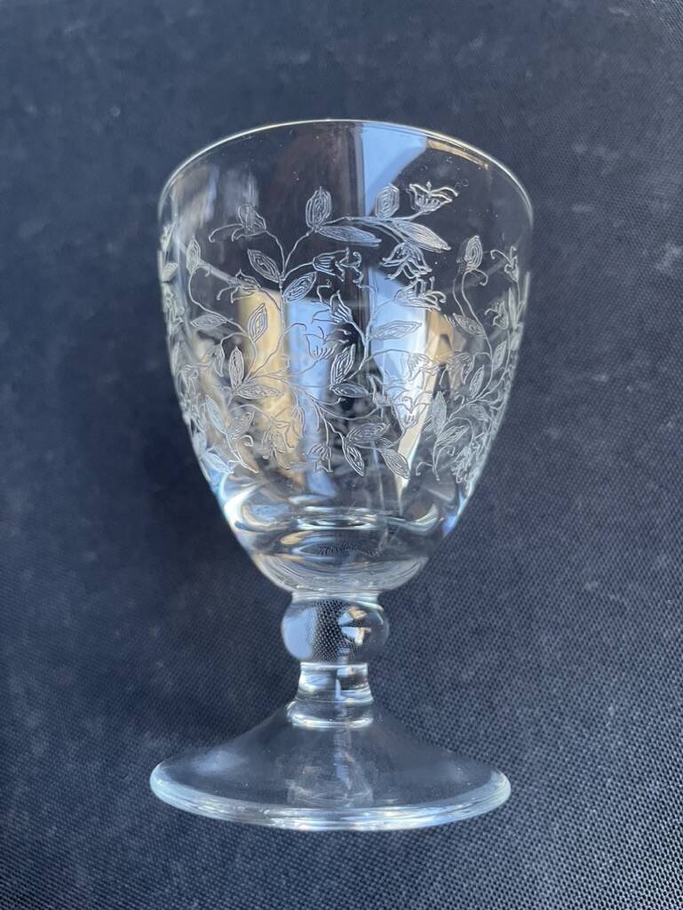 Port wine service – Blown, engraved and cut crystal – Art Deco