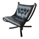 "Lounge chair 'Falcon' in black leather by Sigurd Ressel, Norway"