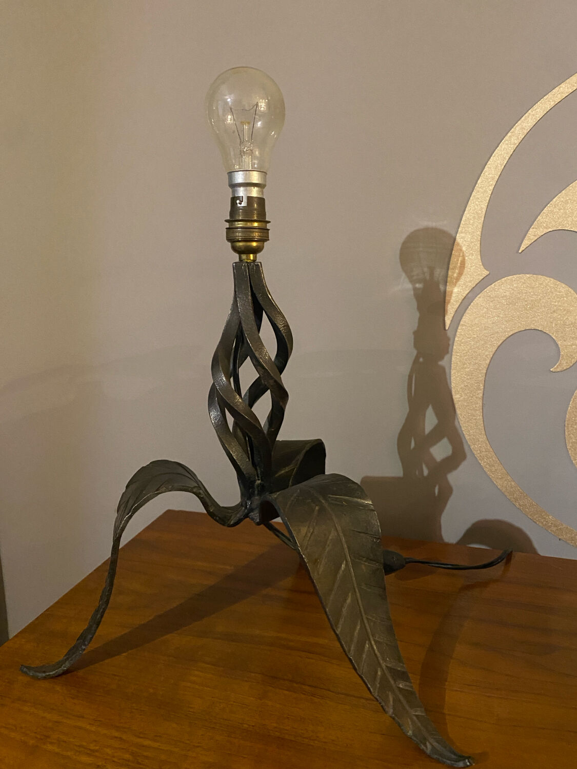 Wrought iron table lamp