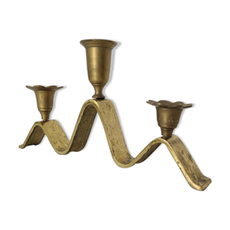 3-branched brass candlestick