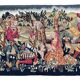 Important handwoven tapestry Medieval life 20th century