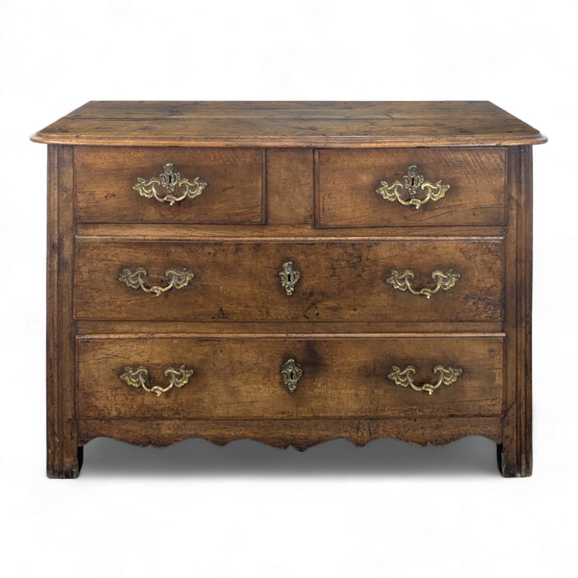 18th century solid walnut chest of drawers