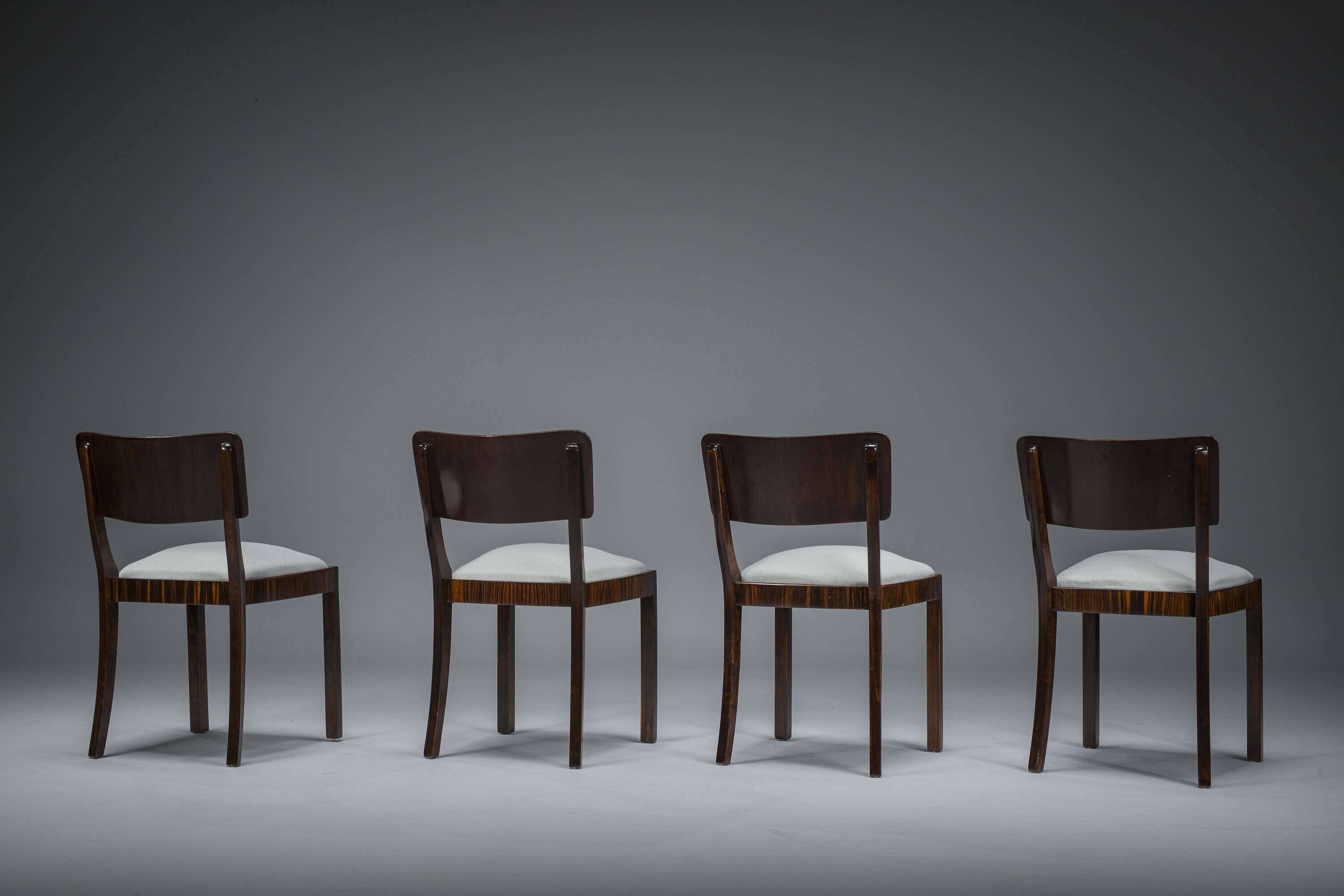 Art Deco Makassar dining chairs, 1930s, set of 4