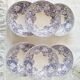 6 Deep Plates Terre de Fer Sarreguemines U&C Geranium Model 19th century, purple color