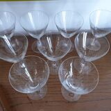 Set of antique crystal glasses
