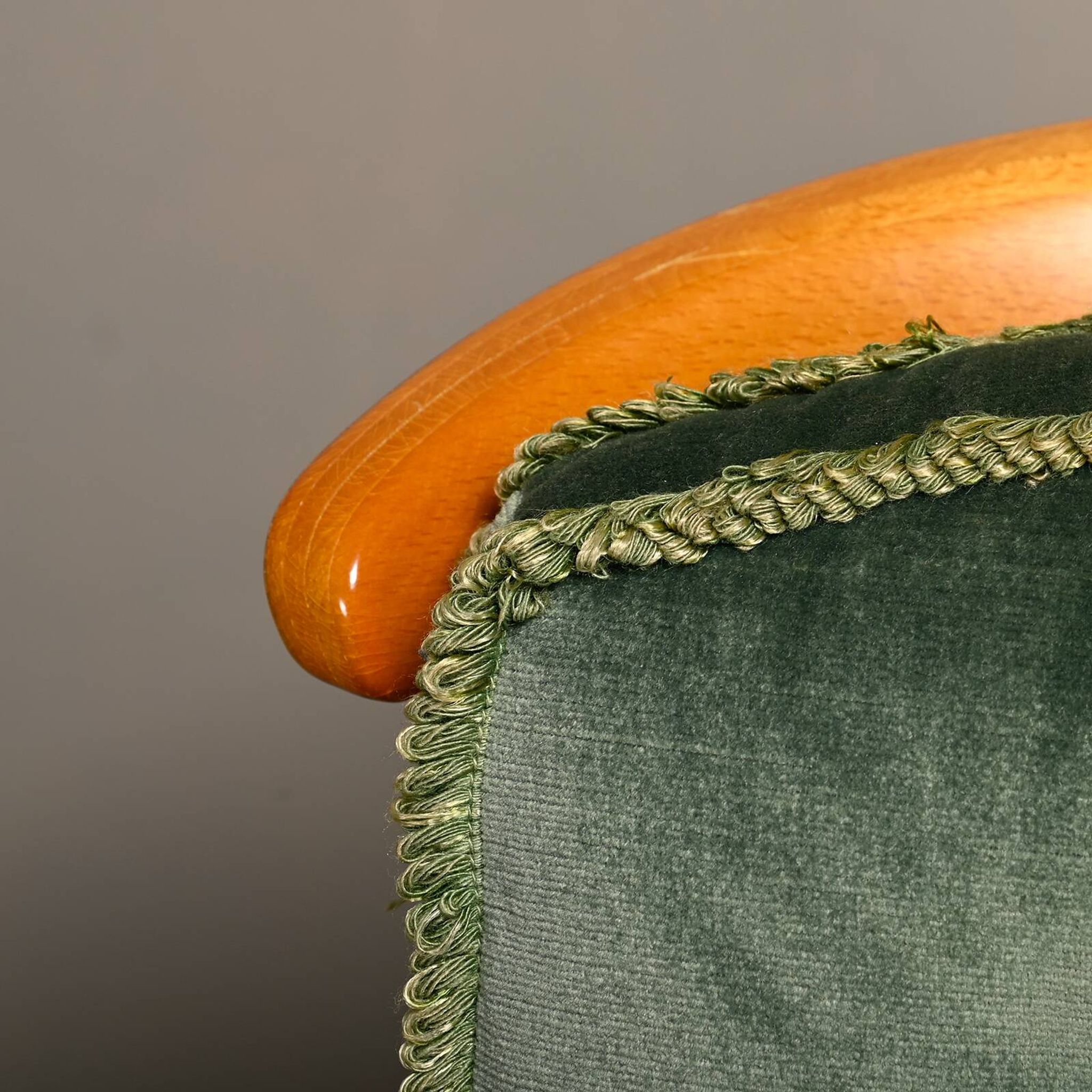 Kerstin Hörlin-Homquist Skrindan Armchairs in Beech and Green Velvet, Swede