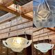 Art Deco suspension in moulded-pressed glass with geometric decoration signed Degué.