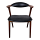 Chaise en teck et simili cuir, modèle 49 par Erik Kirkegaard pour Høng Møbelfabrik, Danemark, 1960