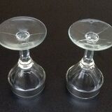 2 verres à pied bistrot verre transparent à facettes