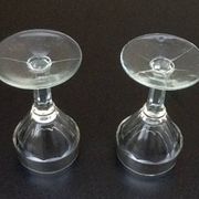 2 verres à pied bistrot verre transparent à facettes