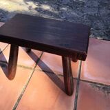 Step footrest solid wood vintage brutalist stool