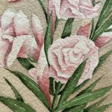 Signed watercolor with oleander flowers