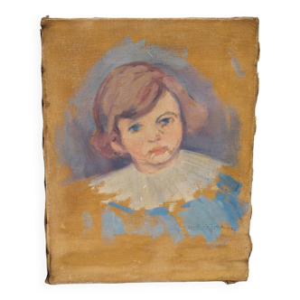 Portrait boy oil on canvas De la Rocha