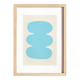 Abstract painting on paper - light blue illustration signed eawy.