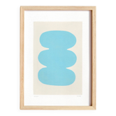 Abstract painting on paper - light blue illustration signed eawy.