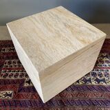 Base table shape square 1970 travertine on wheels french work