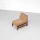 Wooden armchair covered in fabric, Italy, 1960s.
