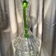 Large soliflore vase with transparent and green handles