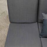 Airborne double bench seat restored foam and new fabrics + 2 matching cushions