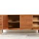 Buffet en teck Avalon des années 50, vintage moderne, style danois rétro.