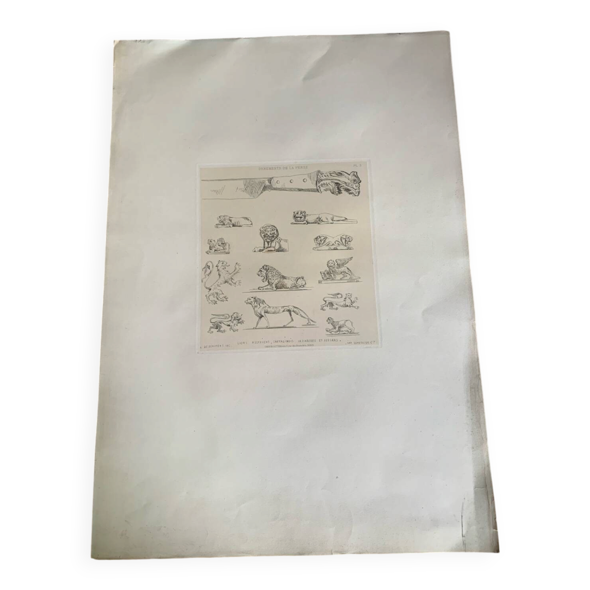 Lithographie ancienne orientale - Ornements de la Perse